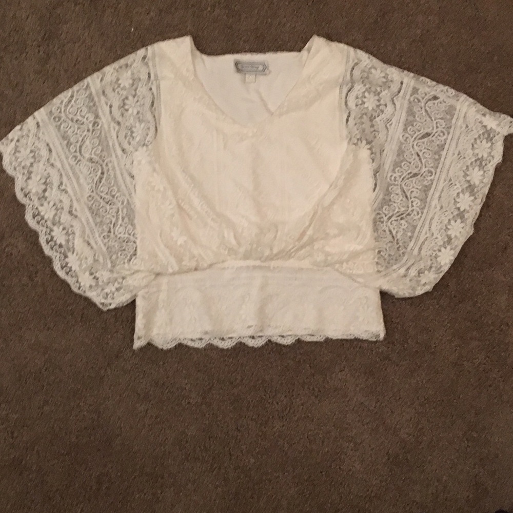Beyond Vintage white Lace‎ top